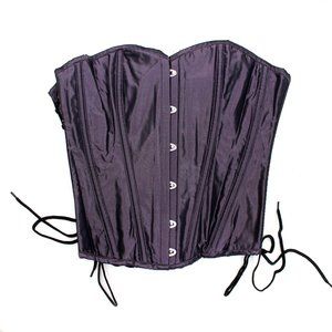 Vintage Living Dead Souls Gray Iridescent Lace Up Corset Bustier Heavy Duty XL